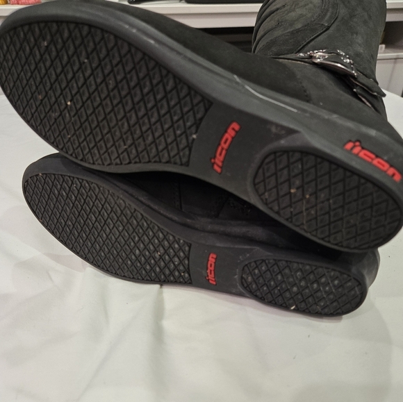 Icon Sacred Black Leather Motorcycle Riding Boot Size Womens 5 - Picture 7 of 8